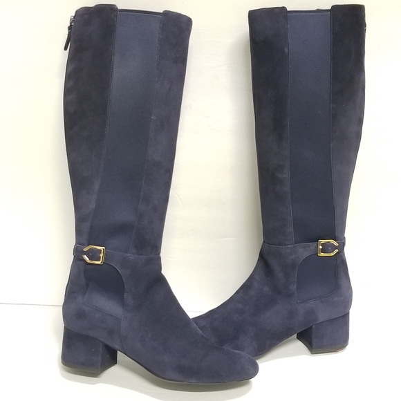 Cole Haan Grandos Avani Stretch Boot Marine Blue Suede - Picture 6 of 16